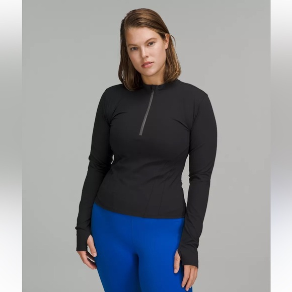 lululemon athletica Tops - Lululemon black Luxtreme Running Half-Zip